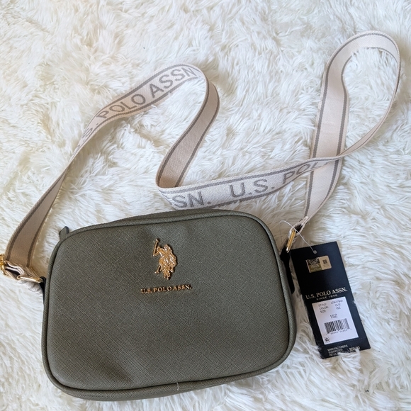 U.S. Polo Assn. Classic Zip Metallic Crossbody Bag - Olive green - Picture 6 of 8
